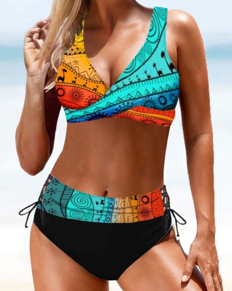 MW | Bunter Bikini-Badeanzug