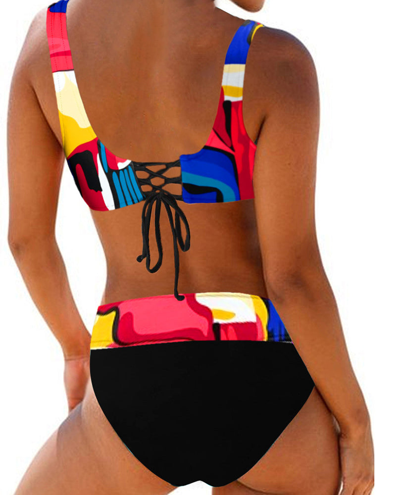 MW | Bunter Bikini-Badeanzug