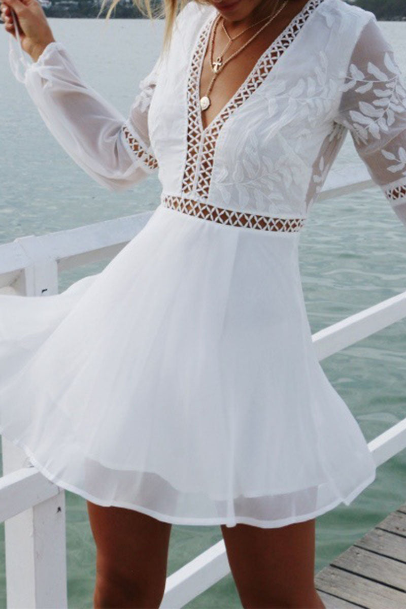 MW | Minikleid aus Chiffon und Spitze