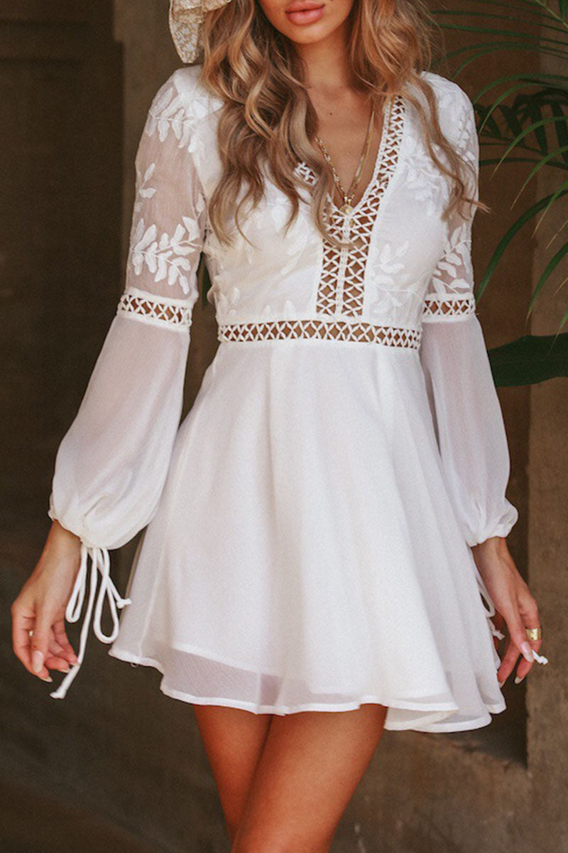 MW | Minikleid aus Chiffon und Spitze