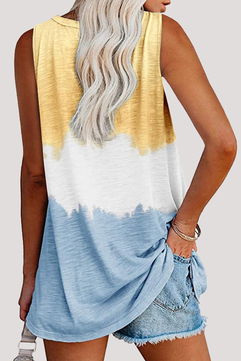 MW | Lässige Patchwork Krawatte Farbstoff Tasche V Hals T-Shirts