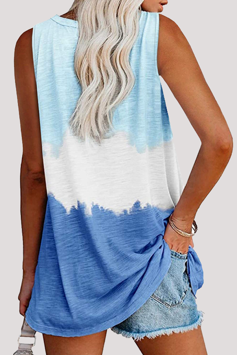 MW | Lässige Patchwork Krawatte Farbstoff Tasche V Hals T-Shirts