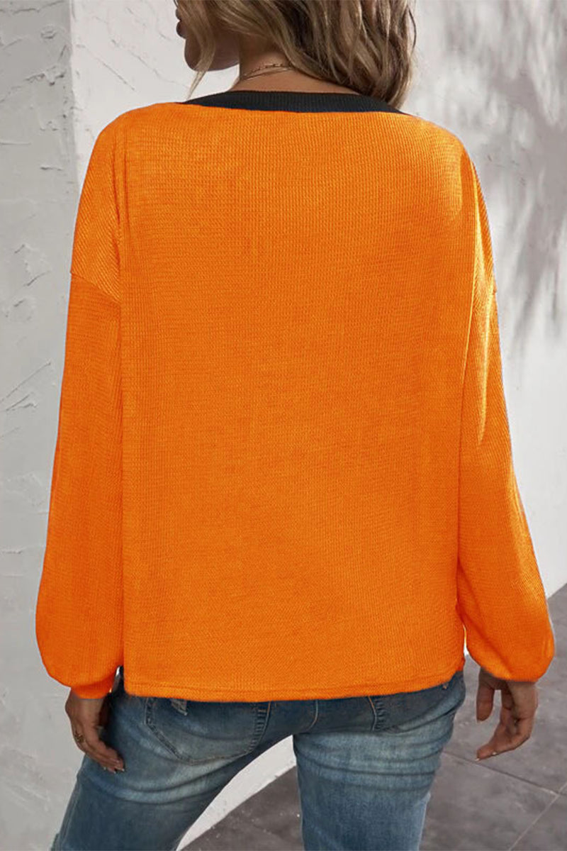 MW | Lässige solide Patchwork Knöpfe V-Ausschnitt T-Shirts (7 Farben)