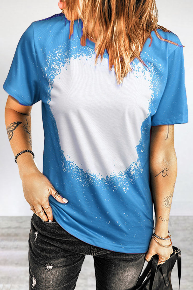 MW | Casual Print Patchwork O Neck T-Shirts (6 Farben)