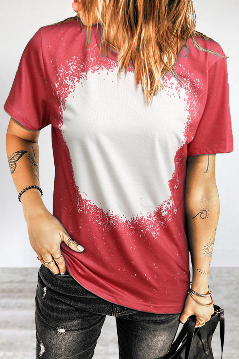 MW | Casual Print Patchwork O Neck T-Shirts (6 Farben)