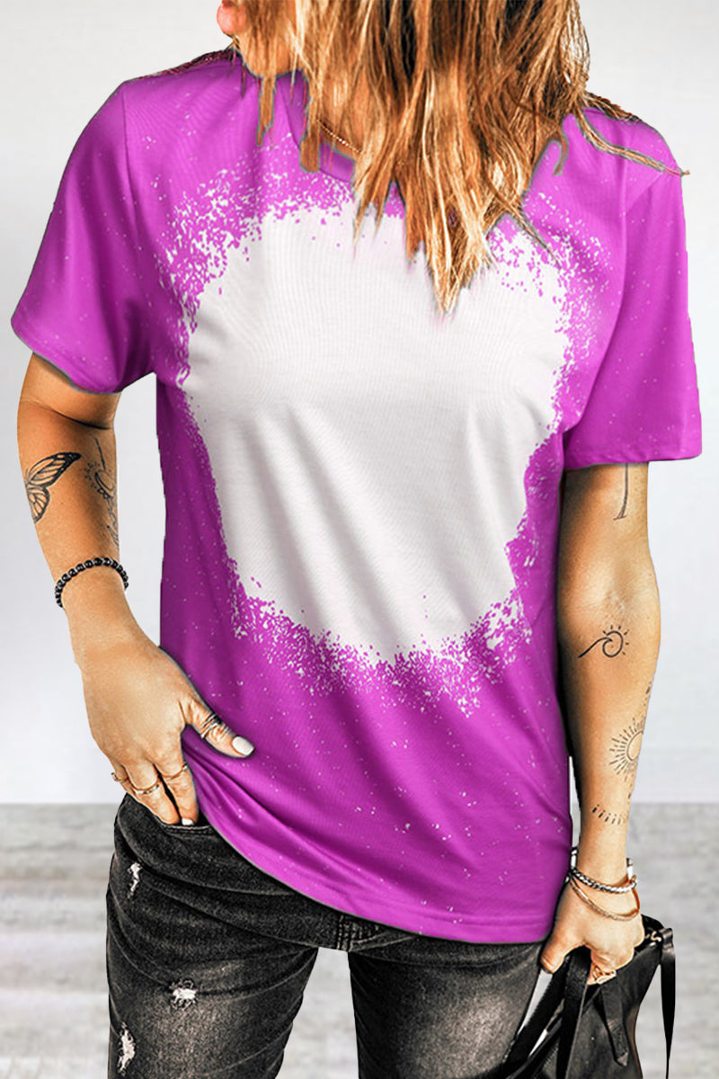 MW | Casual Print Patchwork O Neck T-Shirts (6 Farben)