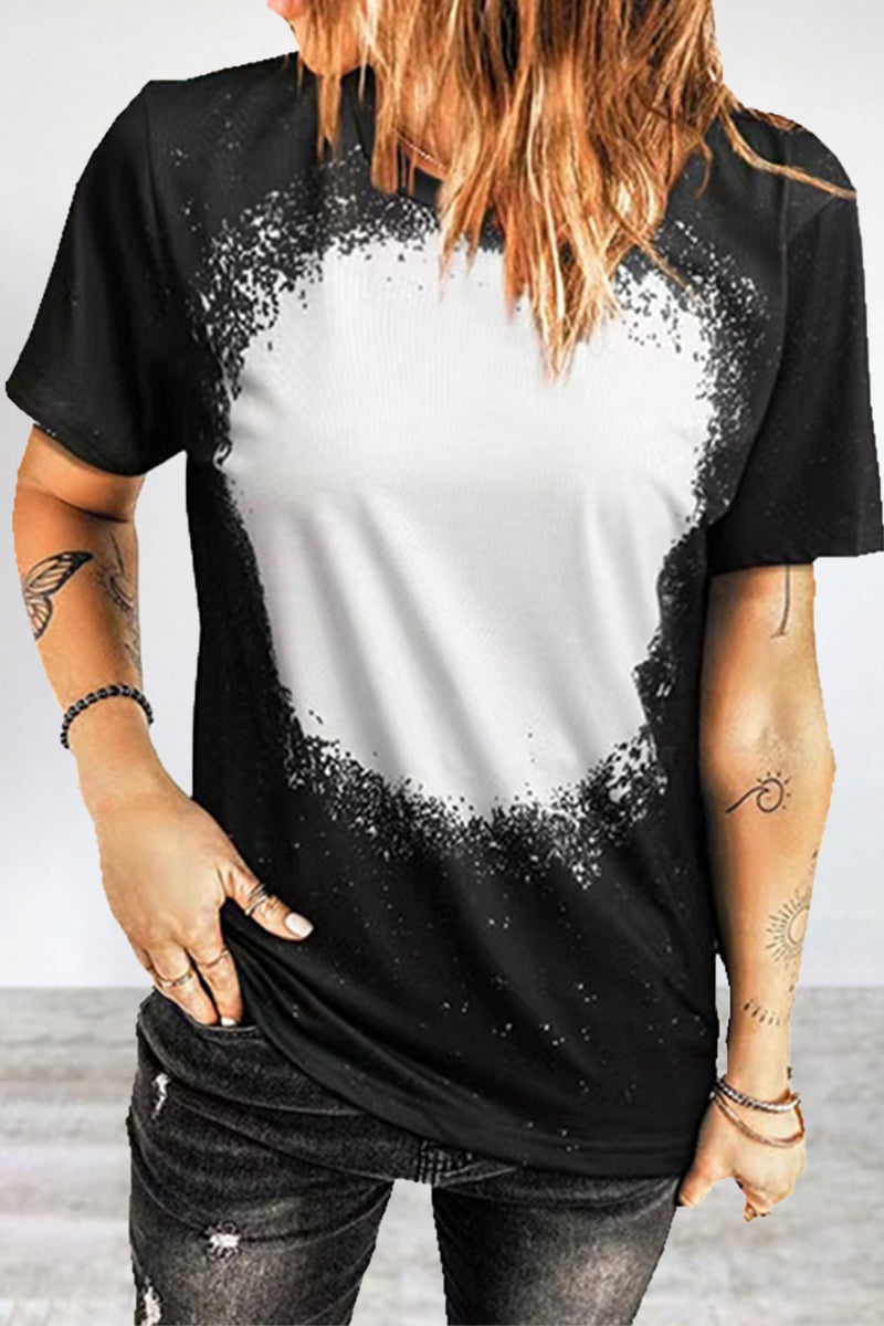 MW | Casual Print Patchwork O Neck T-Shirts (6 Farben)