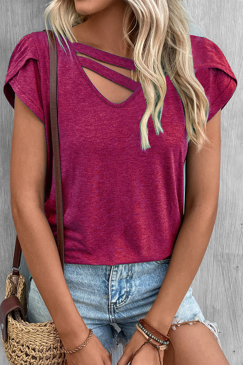 MW | Casual Einfachheit solide V-Ausschnitt T-Shirts (9 Farben)