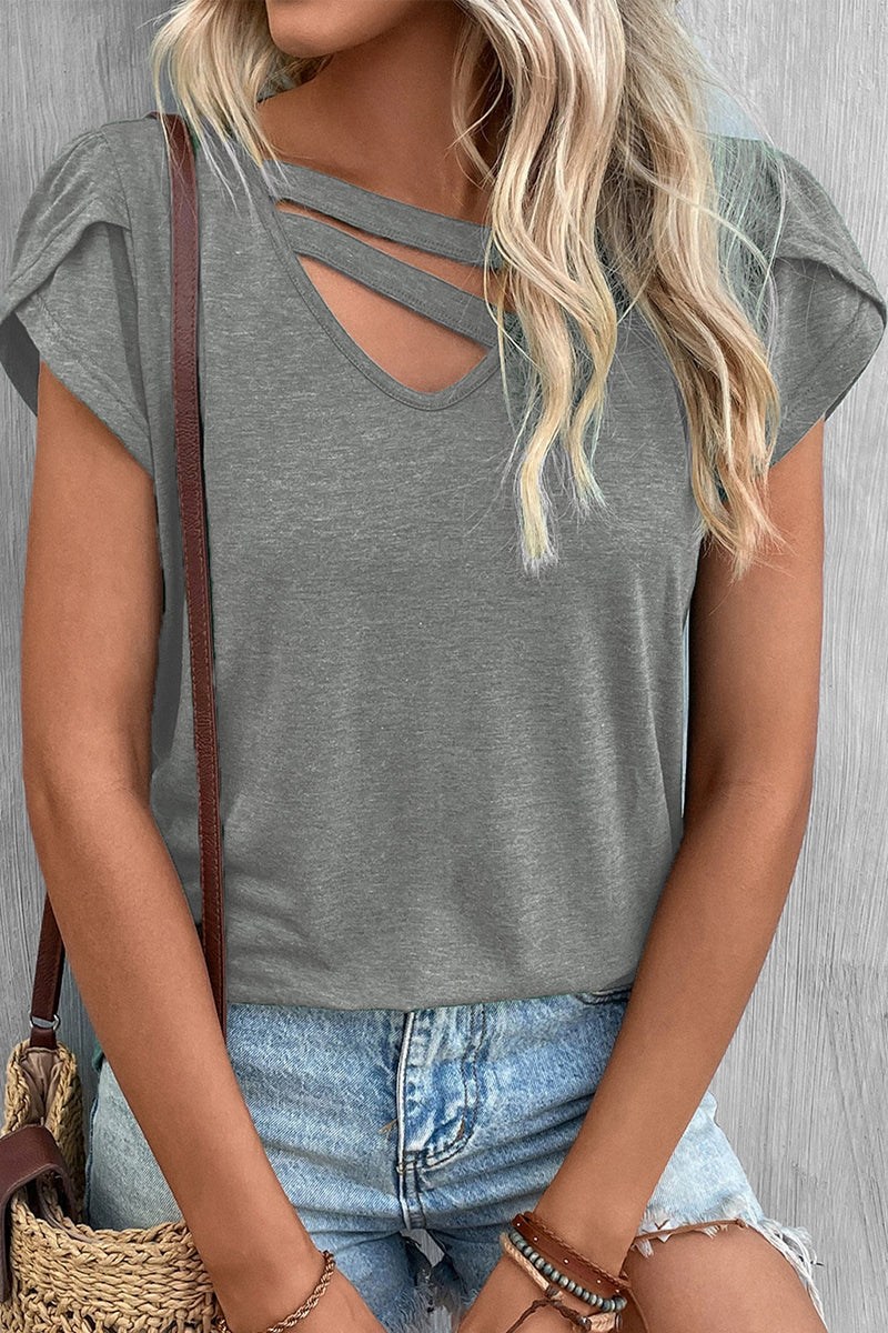MW | Casual Einfachheit solide V-Ausschnitt T-Shirts (9 Farben)