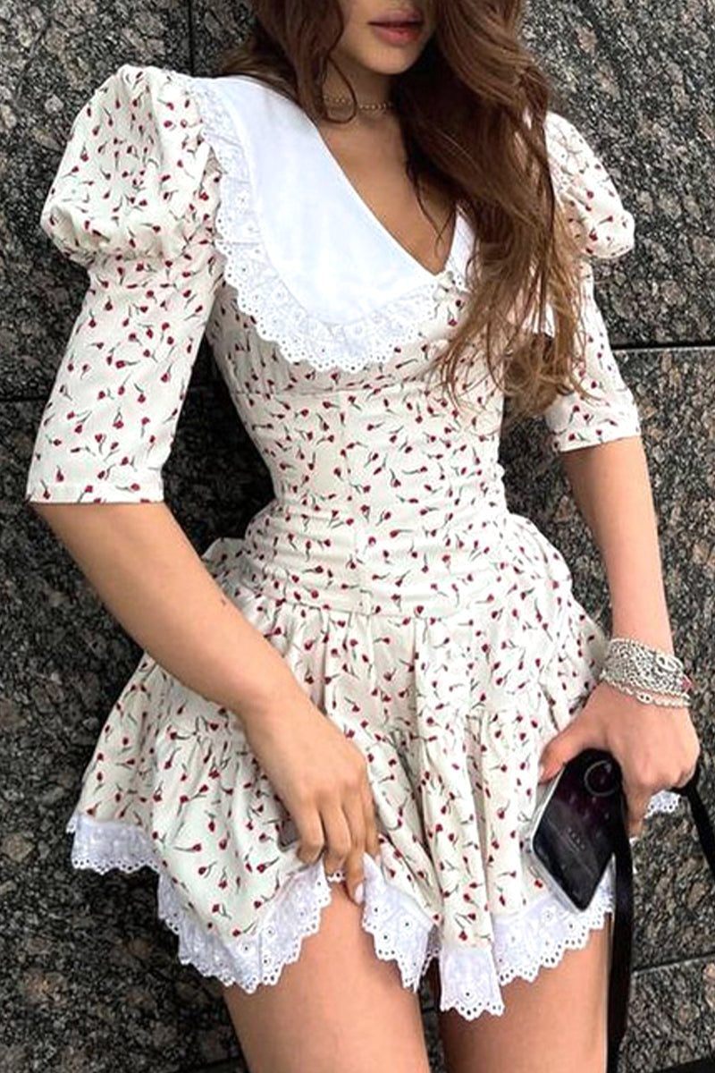 MW | Minikleid mit Claudine-Kragen im Retro-Look