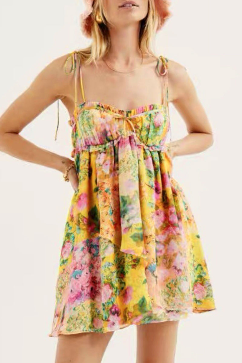 MW | Minikleid mit Blumenmuster im Boho-Stil