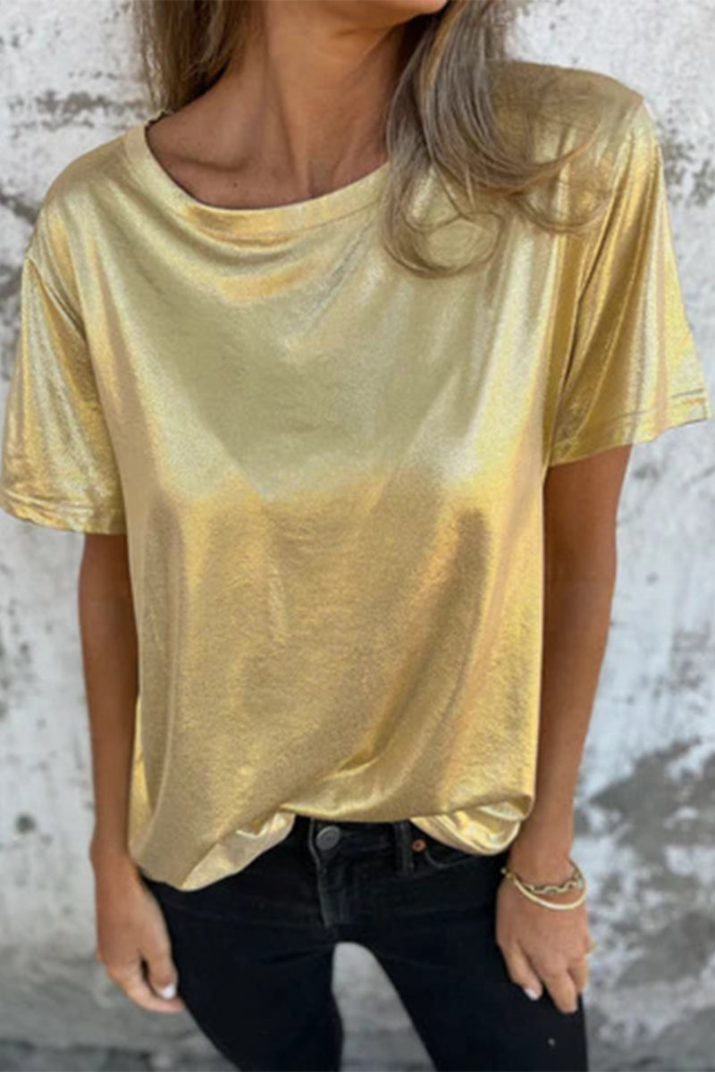 MW | Lässige solide Farbe O Hals T-Shirts (5 Farben)