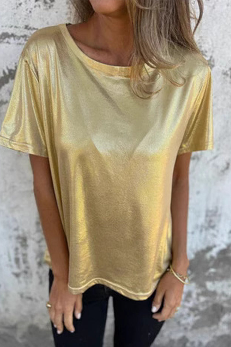MW | Lässige solide Farbe O Hals T-Shirts (5 Farben)