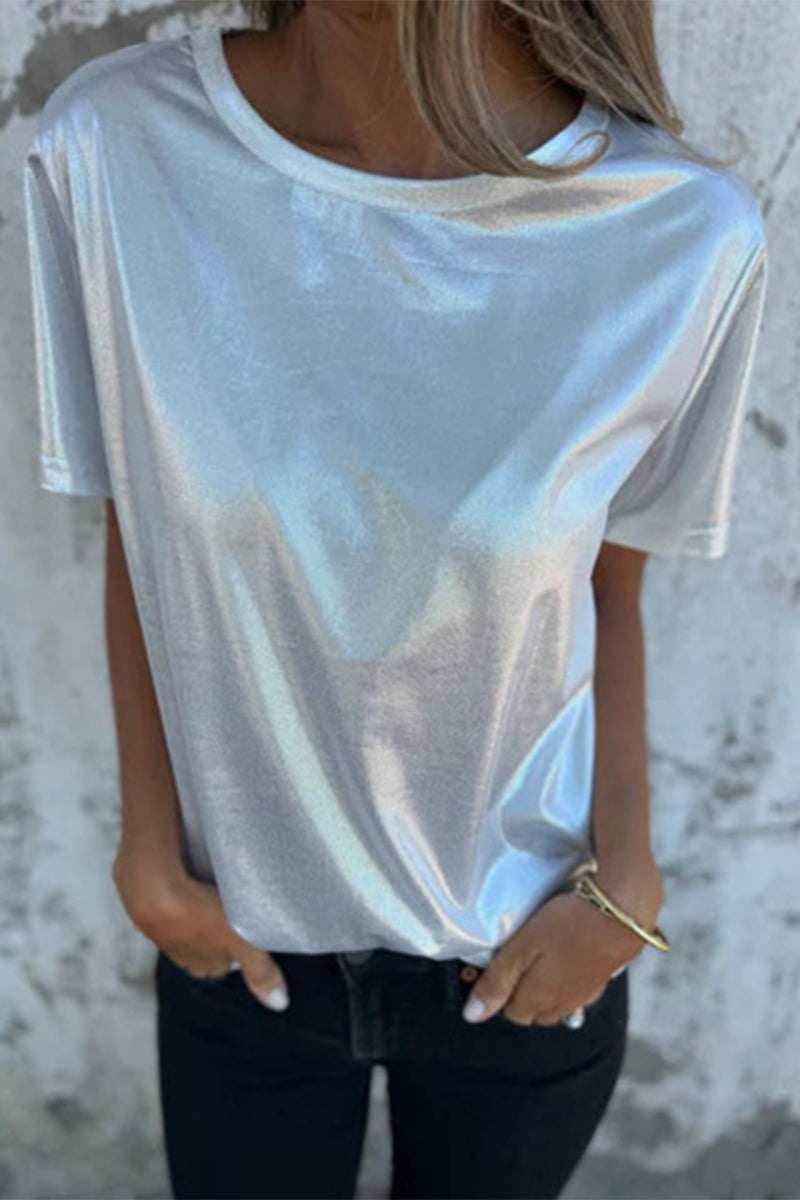 MW | Lässige solide Farbe O Hals T-Shirts (5 Farben)