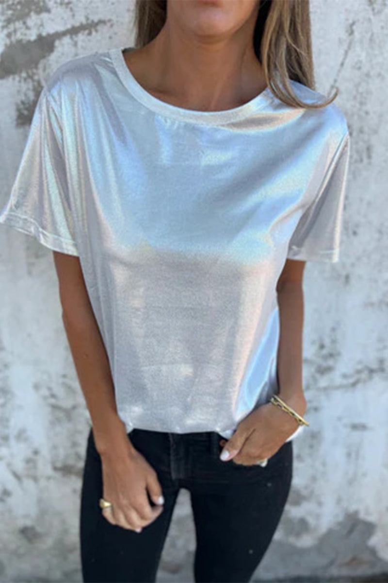 MW | Lässige solide Farbe O Hals T-Shirts (5 Farben)