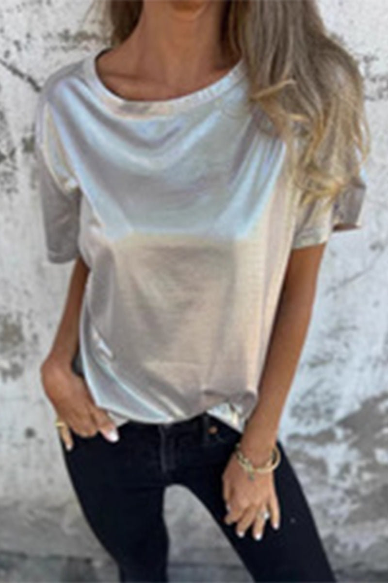 MW | Lässige solide Farbe O Hals T-Shirts (5 Farben)