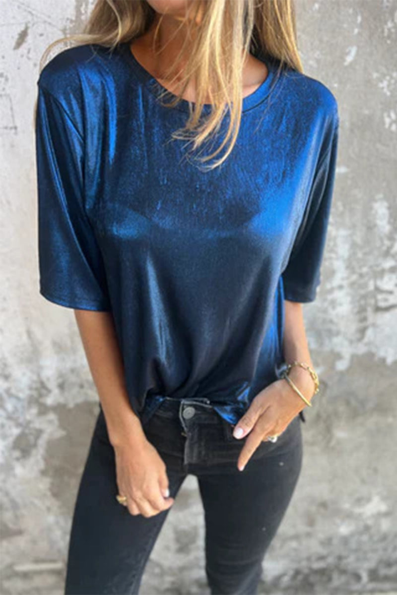 MW | Lässige solide Farbe O Hals T-Shirts (5 Farben)