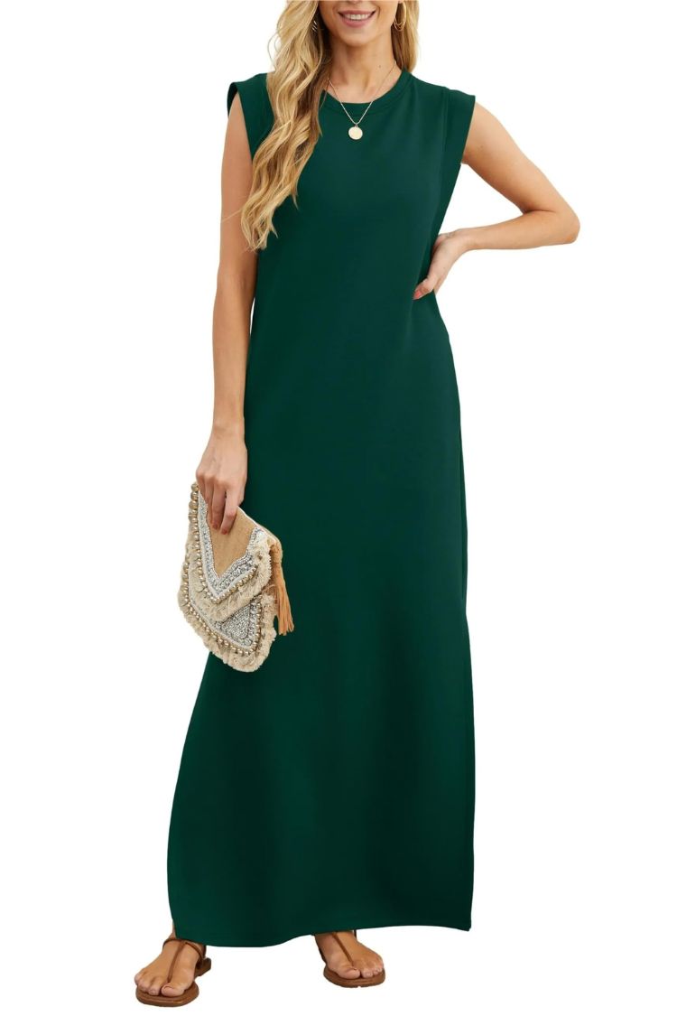MW | Women's Casual Loose Split Faltenfreies Maxikleid