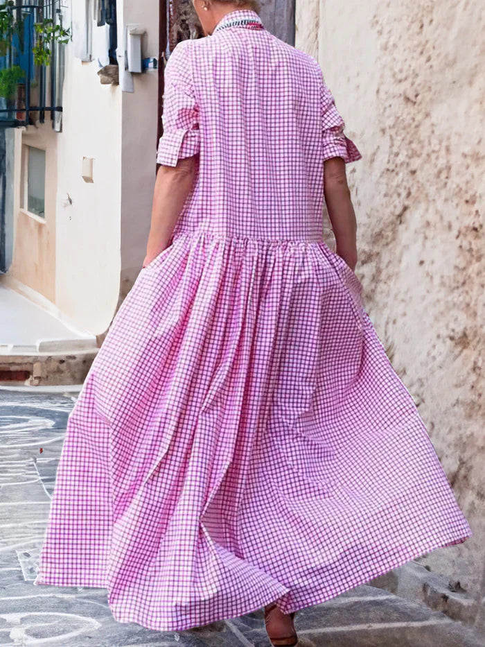 MW | Patchworkkleid mit langen Ärmeln für Frauen