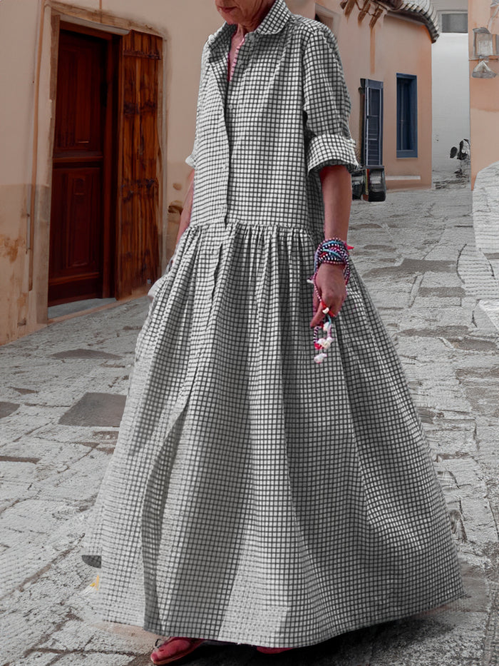 MW | Patchworkkleid mit langen Ärmeln für Frauen