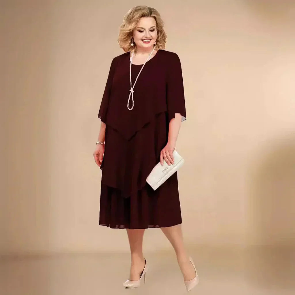 MW | MIDIKLEID MIT GESCHICHTETEM SAUM.