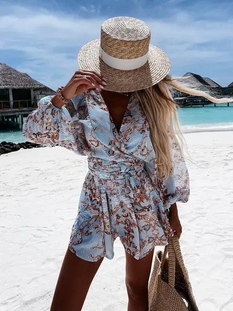 MW | Damen bedruckter Jumpsuit im böhmischen Stil