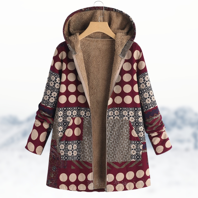 MW | Schicker, kuscheliger Wintermantel mit Print