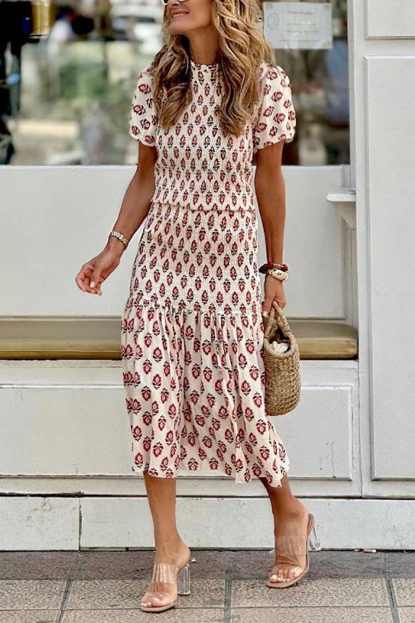 MW | Astrid Wabenförmiges Maxikleid