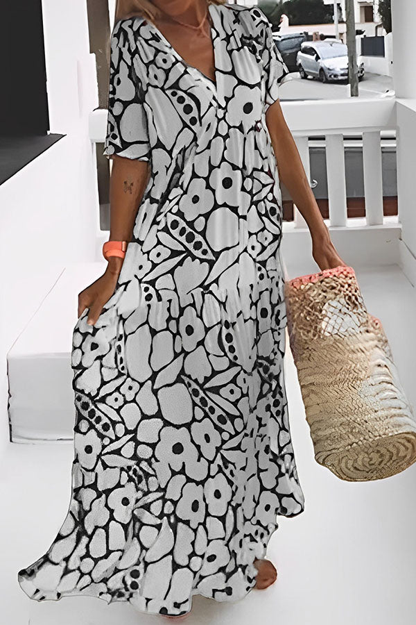 MW | FLORAL PRINT URLAUB MIDIKLEID