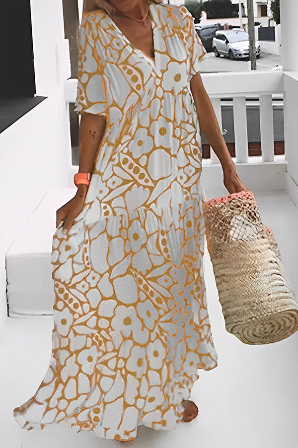 MW | FLORAL PRINT URLAUB MIDIKLEID