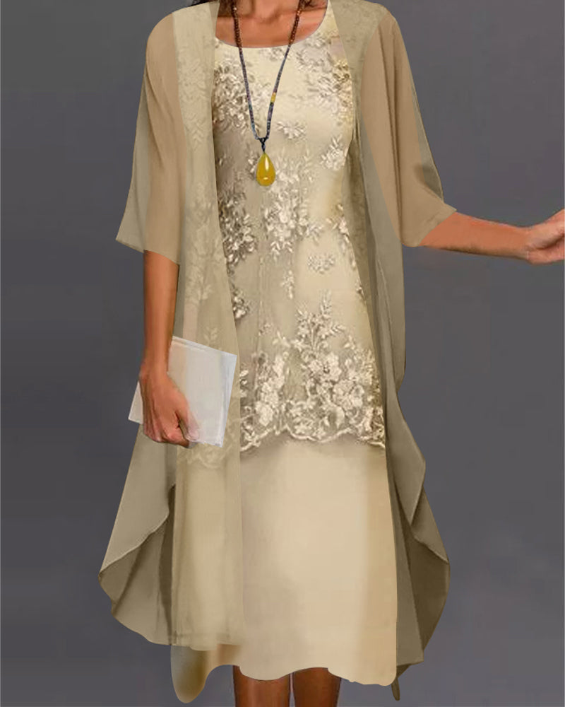 MW | Elegantes Chiffonkleid in zwei Teilen