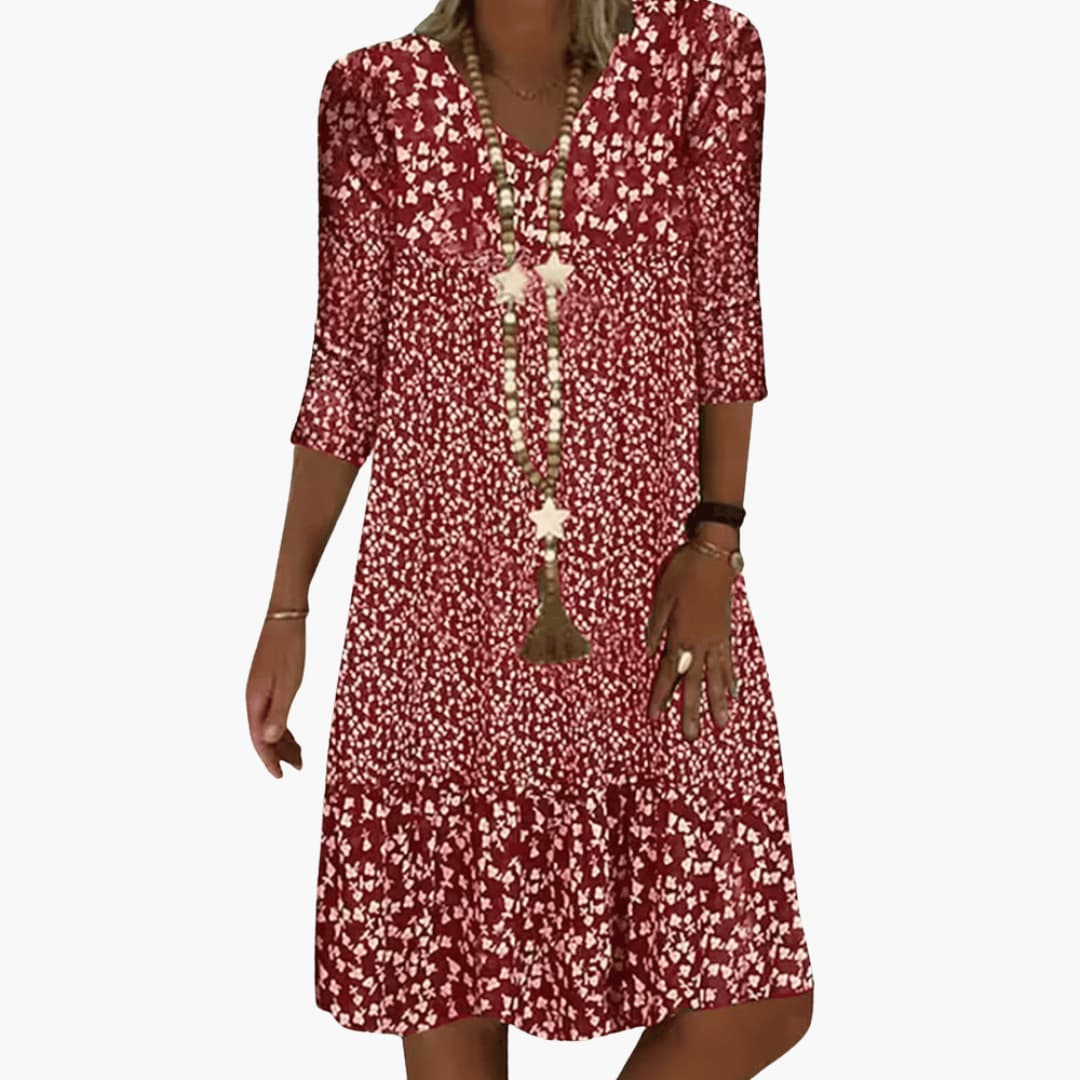 MW | Midikleid mit Blumendruck