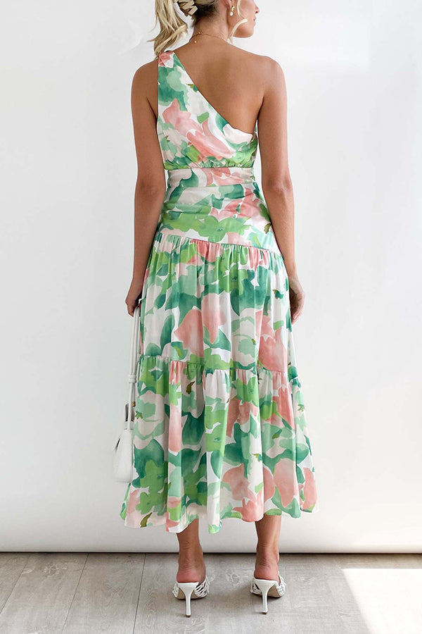 MW | Mittellanges, schulterfreies, ärmelloses Midikleid