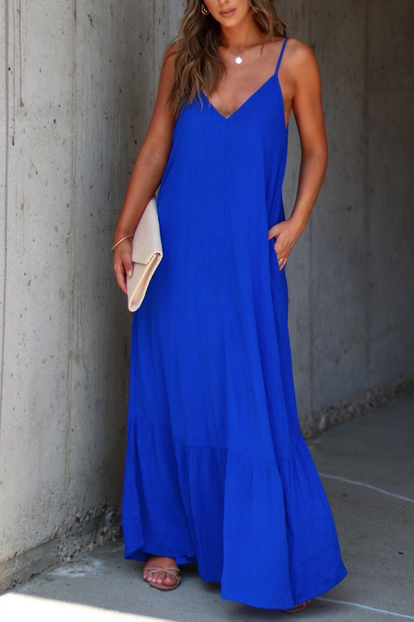 MW | KIMONIE Einfarbiges Maxikleid mit Tasche