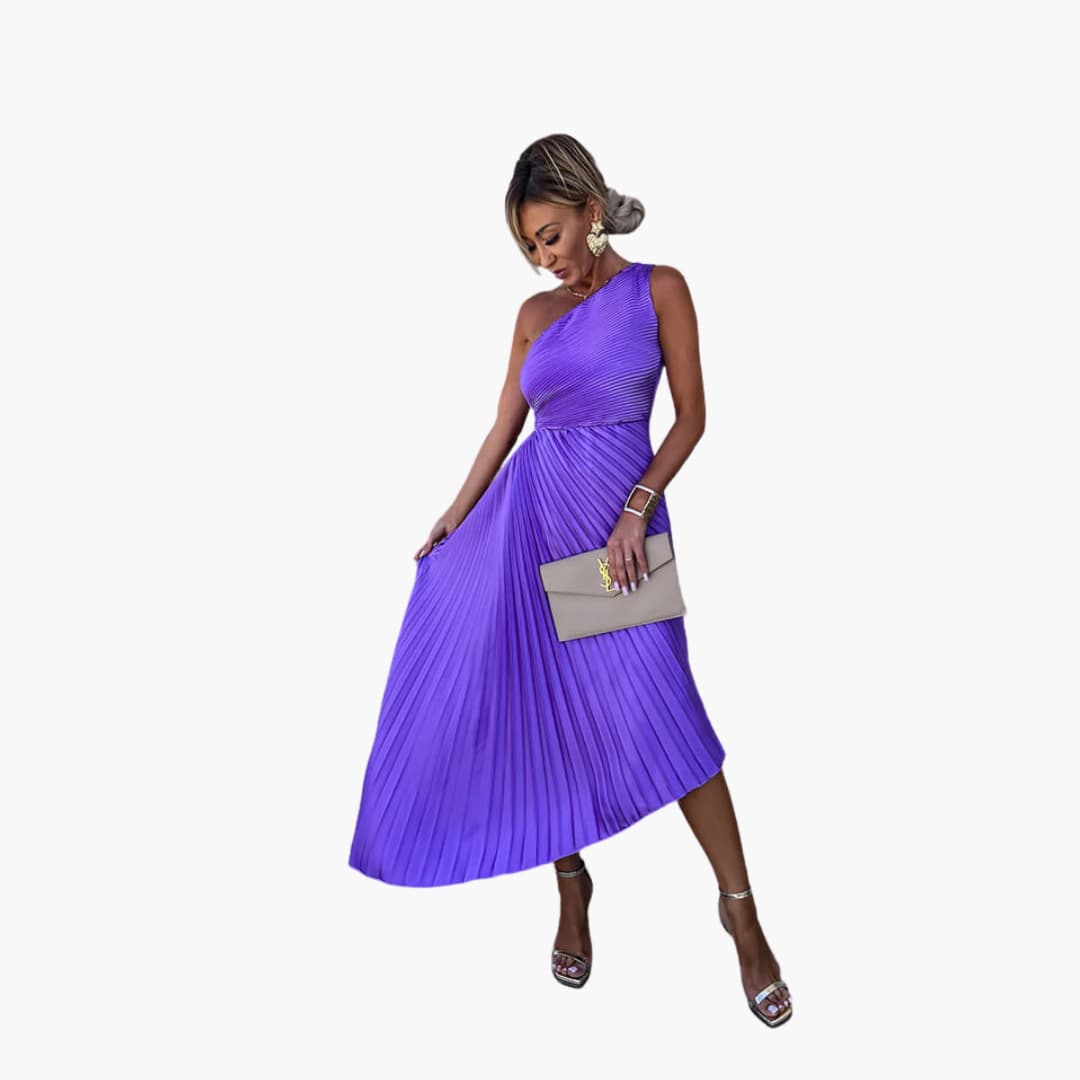 MW | Damen Midikleid mit einer Schulter und asymmetrischem Saum