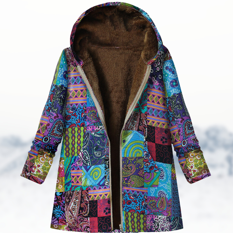 MW | Schicker, kuscheliger Wintermantel mit Print