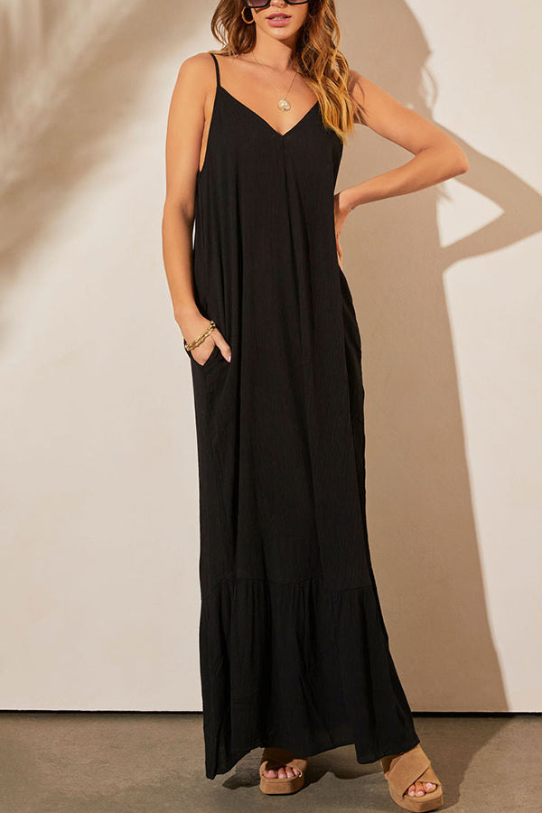 MW | KIMONIE Einfarbiges Maxikleid mit Tasche