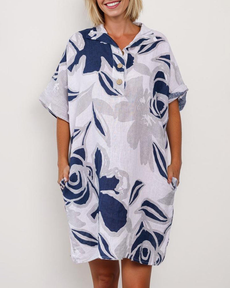 MW | Casual Baumwolle Leinen Minikleid