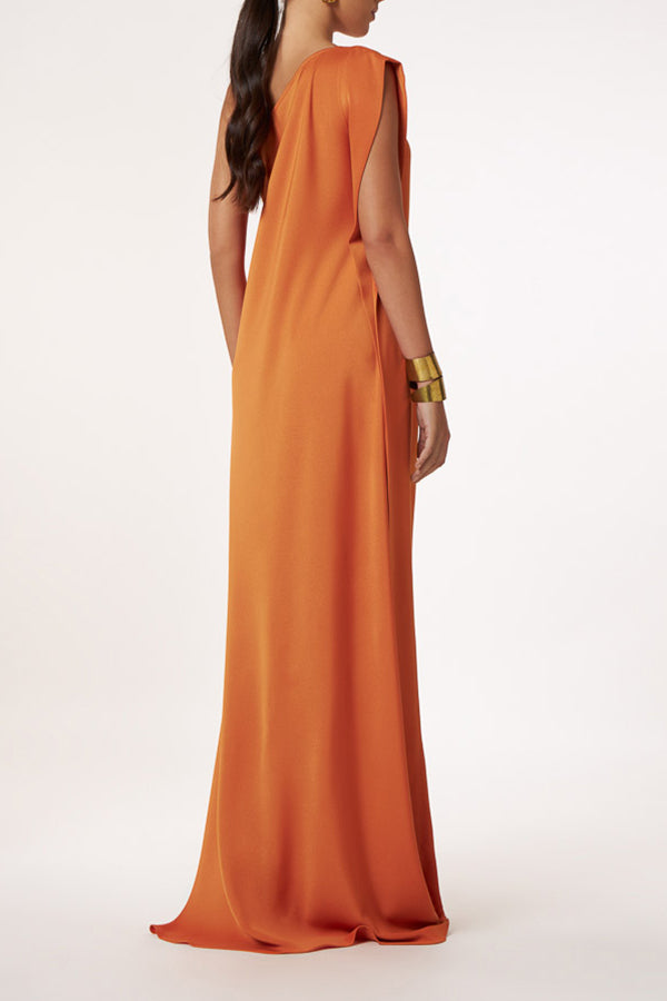 MW | Zeitloser Charme Ein-Schulter A-Linie Elegantes Maxikleid
