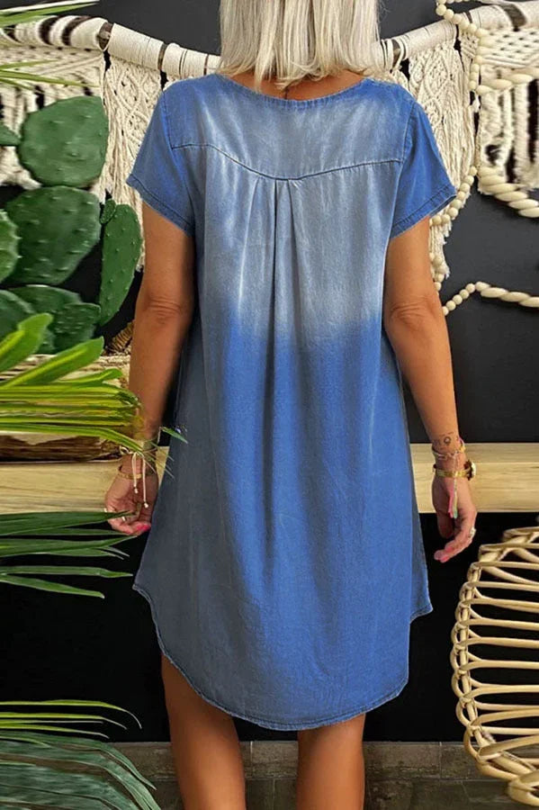 MW | Lässiges Denim-Minikleid mit kurzen Ärmeln