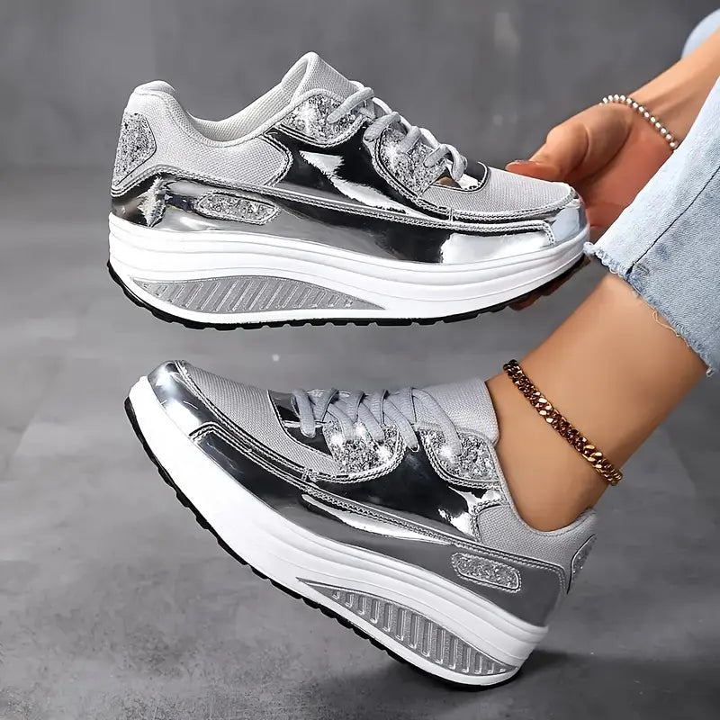 MW | Damen-Turnschuhe in Metallic-Optik