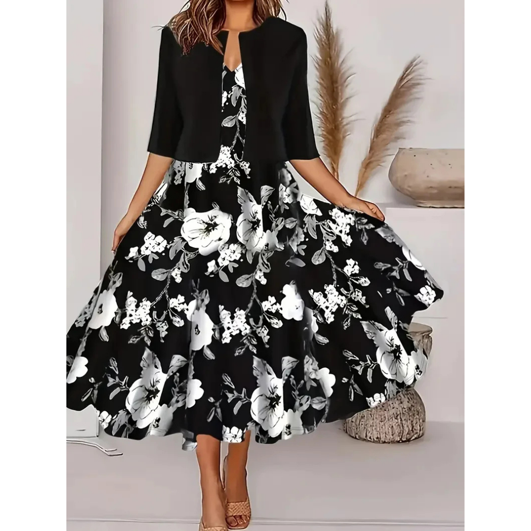 MW | Plissiertes Minikleid mit kurzen Ärmeln