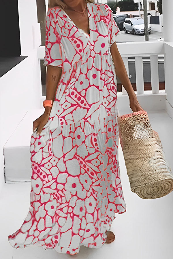 MW | FLORAL PRINT URLAUB MIDIKLEID