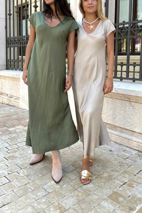 MW | Evase Midikleid aus Satin