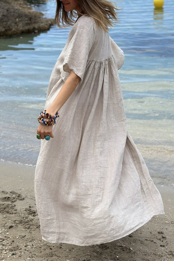 MW | MIRA Maxikleid mit V-Ausschnitt und Streifen