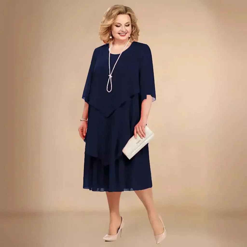 MW | MIDIKLEID MIT GESCHICHTETEM SAUM.