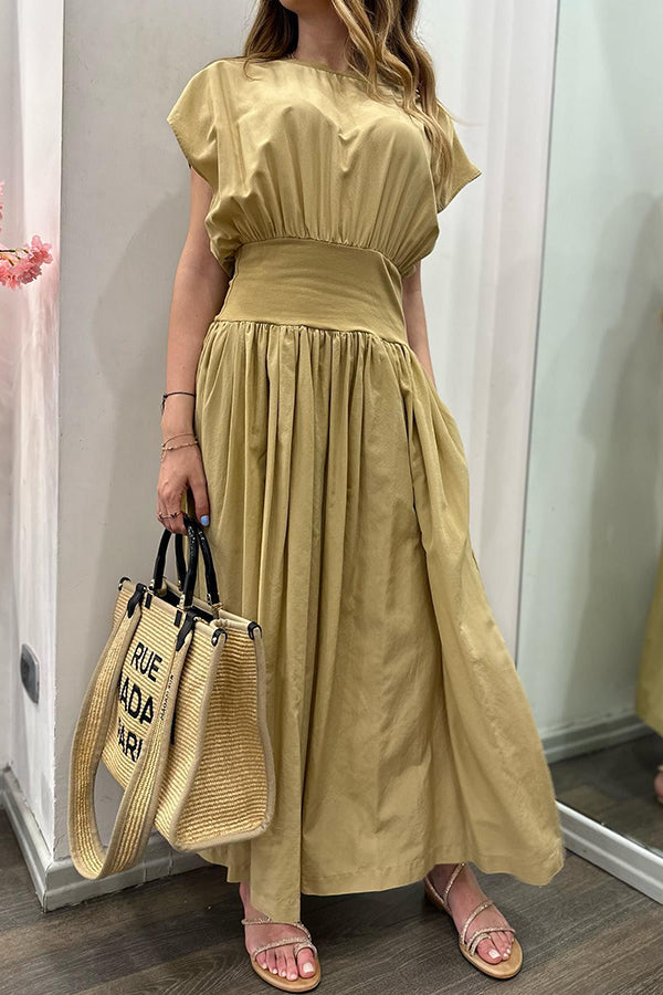MW | MAKE A LIST ELASTISCHE TAILLE ENTSPANNTES MIDIKLEID MIT TASCHEN