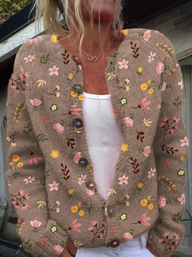 MW | Strickjacke mit floralem Muster