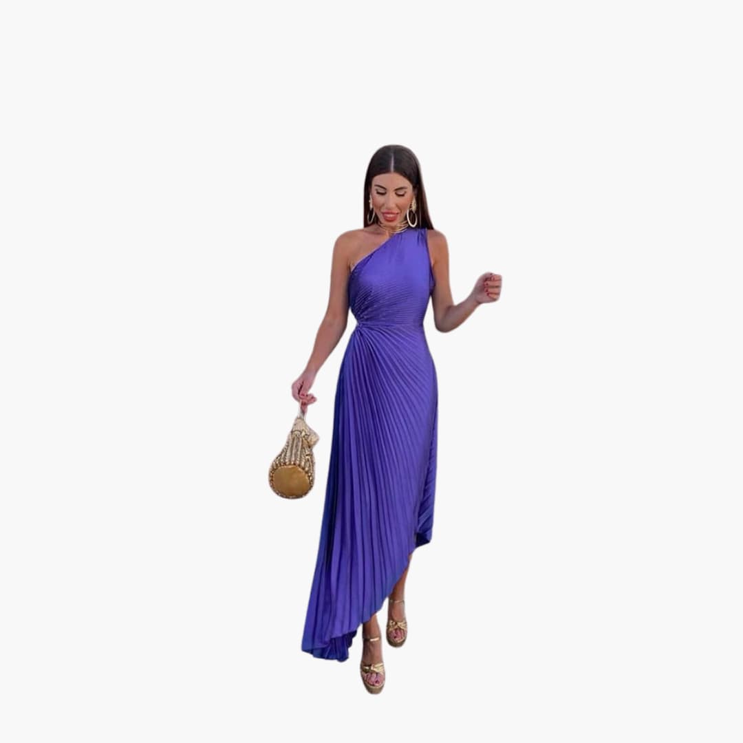 MW | Damen Midikleid mit einer Schulter und asymmetrischem Saum