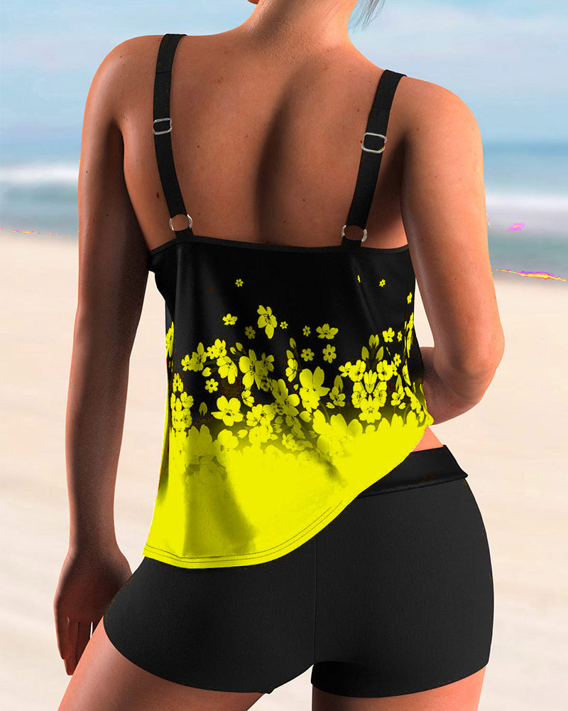 MW | Trendiges Tankini-Set mit floralem Muster